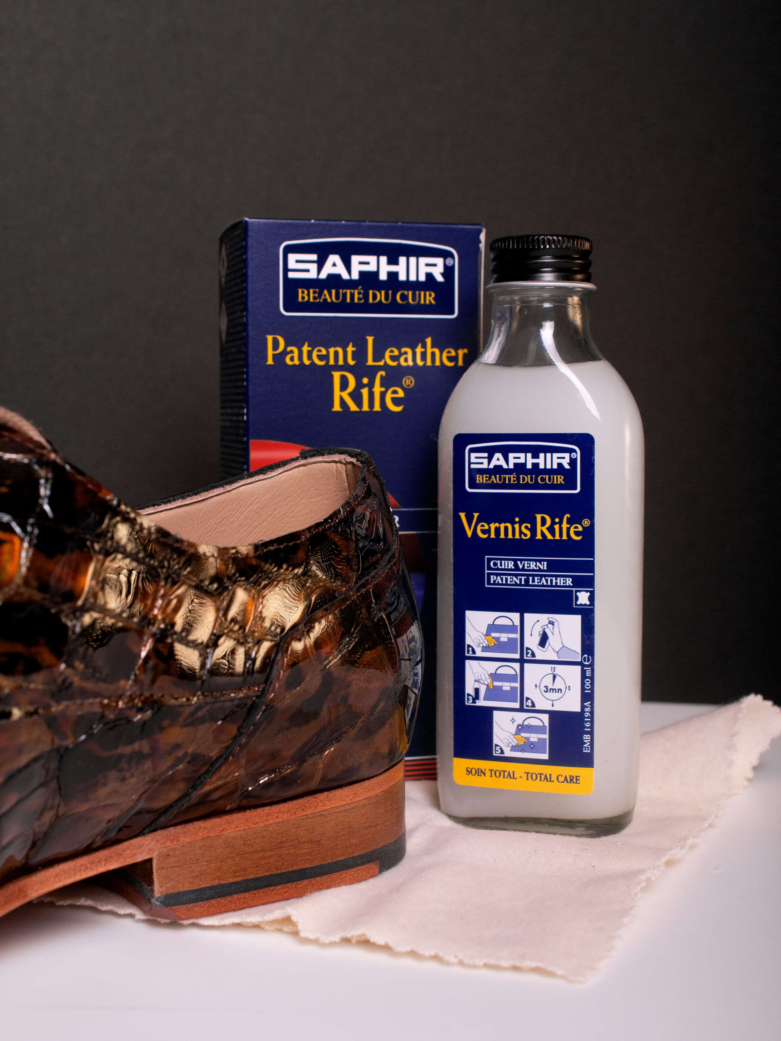 Saphir Schönheit des Leders