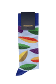 Socken mit blauen Blättern